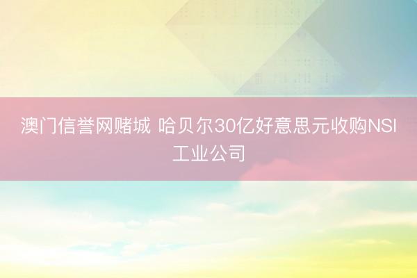 澳门信誉网赌城 哈贝尔30亿好意思元收购NSI工业公司