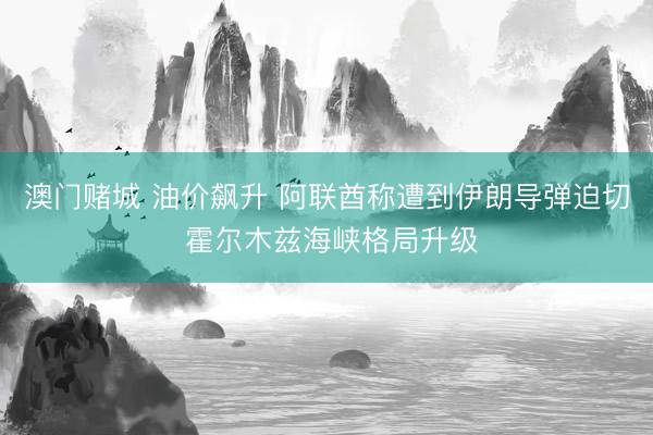 澳门赌城 油价飙升 阿联酋称遭到伊朗导弹迫切 霍尔木兹海峡格局升级