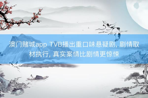 澳门赌城app TVB播出重口味悬疑剧， 剧情取材执行， 真实案情比剧情更惊悚