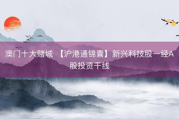 澳门十大赌城 【沪港通锦囊】新兴科技股一经A股投资干线